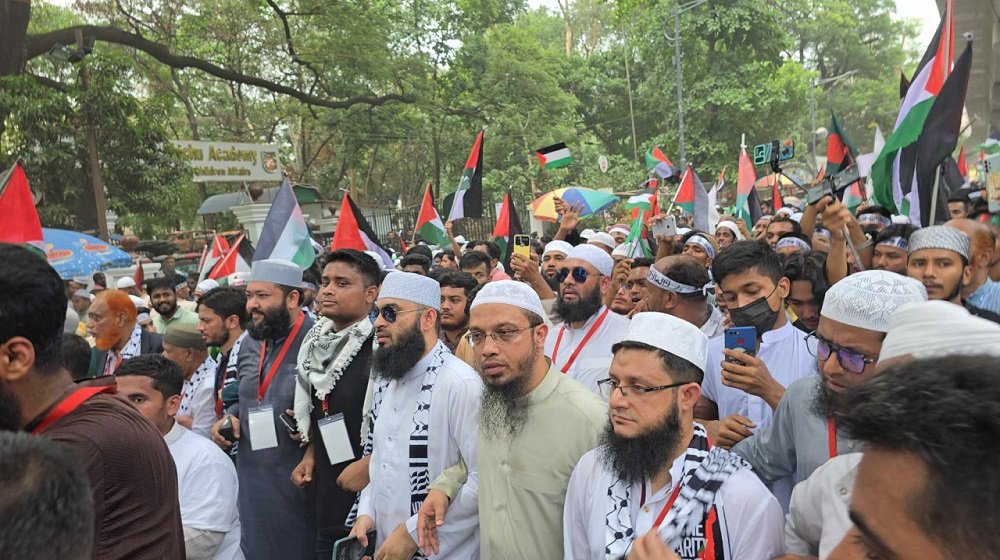 জনতার এ মহাসমুদ্র ফিলিস্তিন ও আল আকসার প্রতি ভালোবাসার প্রকাশ