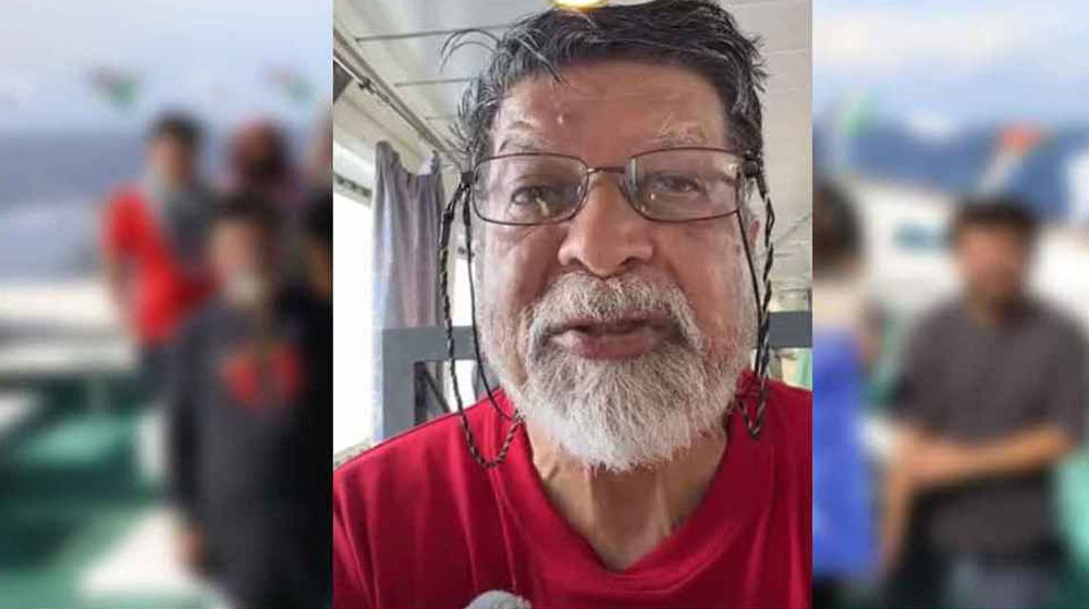 অপহরণ করে নিয়ে যাচ্ছে ইসরায়েলি বাহিনী: ফ্রিডম ফ্লোটিলা থেকে ভিডিও বার্তা শহিদুল আলমের