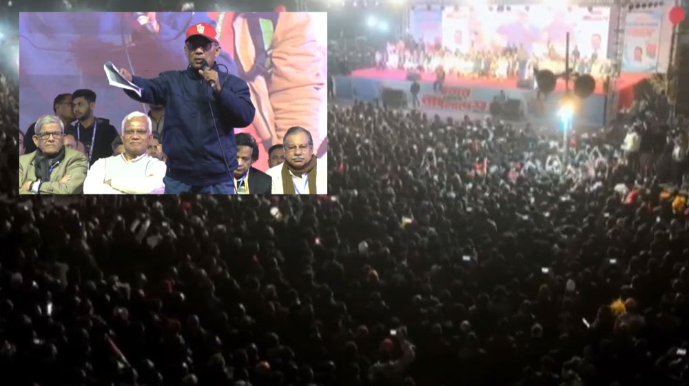 রংপুরে সভামঞ্চে তারেক রহমান