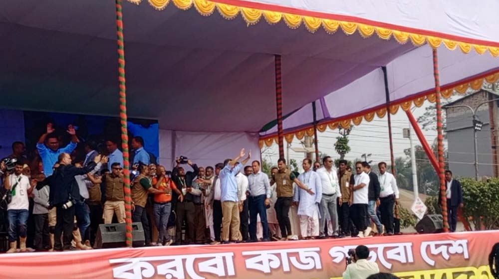 বরিশালের জনসভায় তারেক রহমান