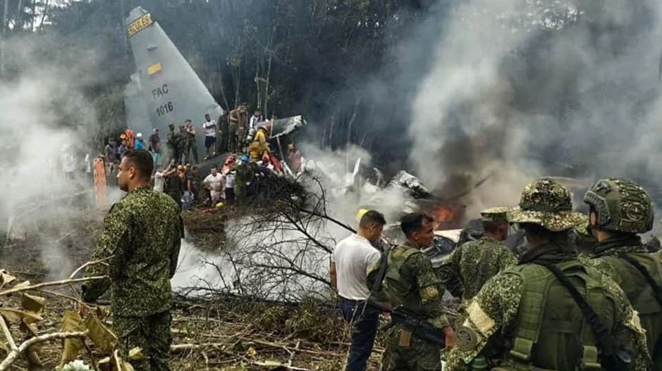 কলম্বিয়ায় সামরিক বিমান দুর্ঘটনা: নিহতের সংখ্যা বেড়ে ৬৬