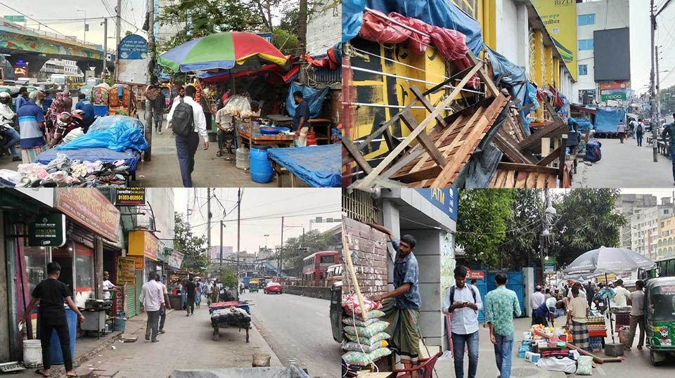 থামছে না দখল, উচ্ছেদের পরও ফুটপাতে দোকান