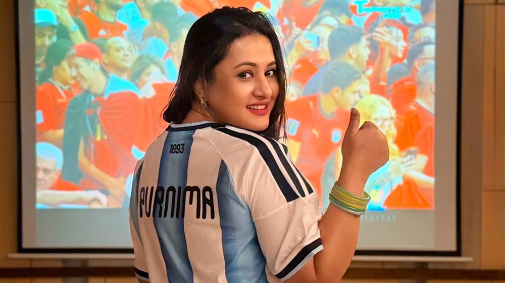 আর্জেন্টিনার জয়ে উচ্ছ্বসিত পূর্ণিমা