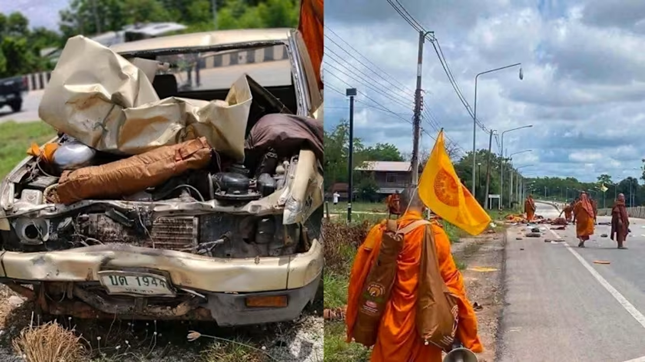 থাইল্যান্ডে ১১ বছরের শিশুর চালানো পিকআপের ধাক্কায় ৯ ভিক্ষুর মৃত্যু